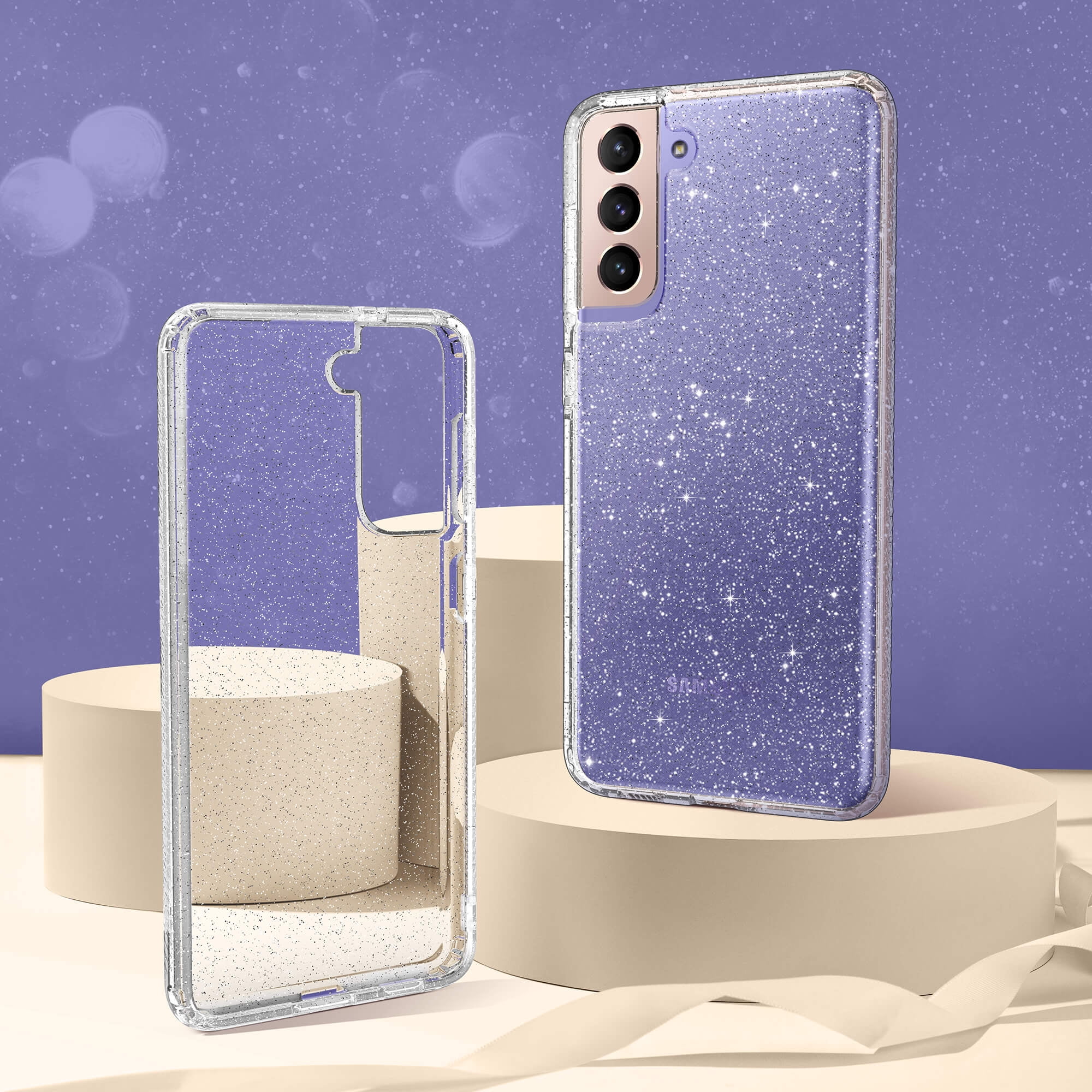 Samsung S21 Clear Glitter Bumper Phone Case