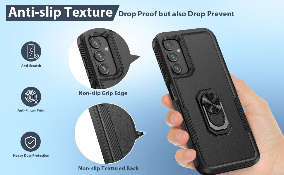 Samsung Galaxy A15 A14 5G A54 A35 A03S A13 Shockproof Case with Glass Cover