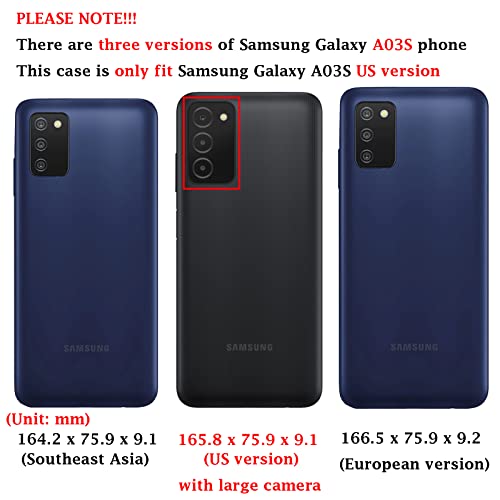 Samsung Galaxy A03S Case with Screen Protector, Red