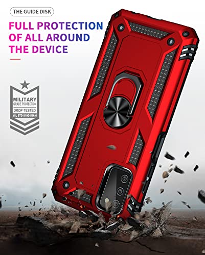 Samsung Galaxy A03S Case with Screen Protector, Red