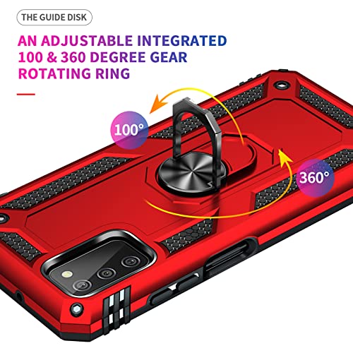 Samsung Galaxy A03S Case with Screen Protector, Red