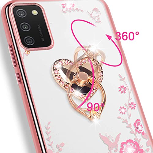 Samsung Galaxy A03S Glitter Butterfly Heart Floral Case