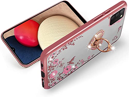 Samsung Galaxy A03S Glitter Butterfly Heart Floral Case