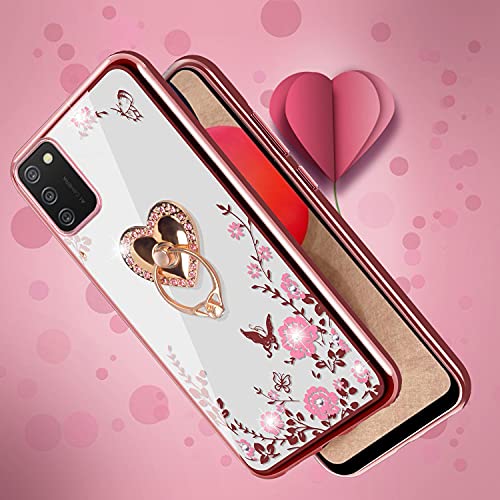 Samsung Galaxy A03S Glitter Butterfly Heart Floral Case