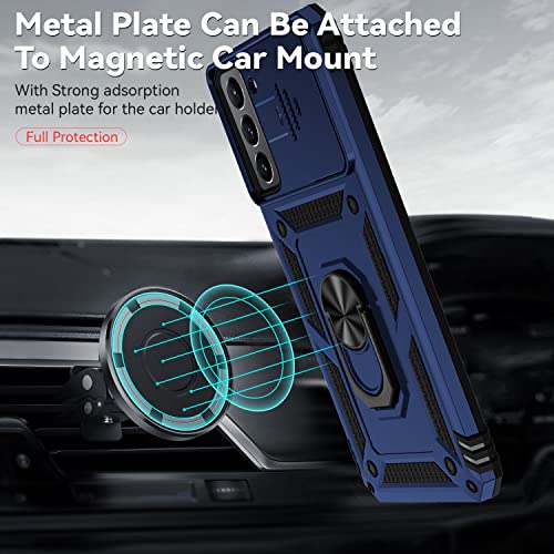 Samsung Galaxy S21 5G Case - Dual Layer, Magnetic Ring Holder, Kickstand - Navy Blue