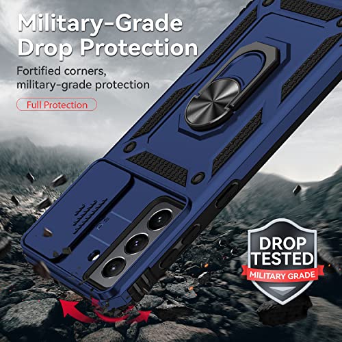 Samsung Galaxy S21 5G Case - Dual Layer, Magnetic Ring Holder, Kickstand - Navy Blue