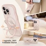 Cute Rose Gold iPhone 16 Pro Max Case with Stand
