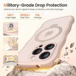 Cute Rose Gold iPhone 16 Pro Max Case with Stand