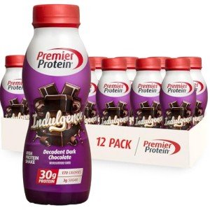 Premier Protein Indulgence Protein Shake, 30g Protein, 3g Sugar, Decadent Dark Chocolate, 11.5 fl oz, Pack of 12