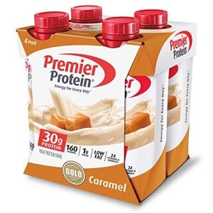 Premier Protein Shake, Caramel, 30g Protein, 1g Sugar, 24 Vitamins and Minerals, Nutrients to Support Immune Health 11 fl oz, Pack of 4
