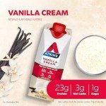 Atkins Vanilla Cream Meal Size Protein Shake, 23g Protein, Low Glycemic, 3g Carb, 1g Sugar, Keto Friendly
