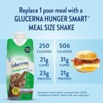 Glucerna Hunger Smart Meal Size Shake, Diabetic Drink to Support Blood Sugar Management, 23g Protein, 250 Calories, Classic Chocolate, 16-fl-oz Carton, 12 Count