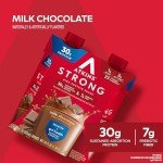 Atkins Strong High Protein Shake, Milk Chocolate Flavored, 30g Protein, Low Carb and Low Sugar Shake, Keto Friendly, Gluten Free, Muscle and Gut Health Support Complex, 12 Count