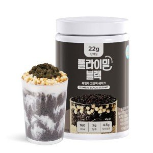 Flimeal Black Sesame Protein Shake, 22g Protein, Low Sugar, Keto-Friendly Meal Replacement Shake, 22.22oz, 14 Servings, With Crunchy Protein Crisps