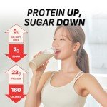 Flimeal Black Sesame Protein Shake, 22g Protein, Low Sugar, Keto-Friendly Meal Replacement Shake, 22.22oz, 14 Servings, With Crunchy Protein Crisps