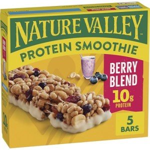 Nature Valley Protein Smoothie Chewy Snack Bars, Berry Blend Protein Bars, 5 Bars, 7.1 oz