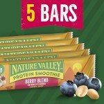 Nature Valley Protein Smoothie Chewy Snack Bars, Berry Blend Protein Bars, 5 Bars, 7.1 oz