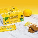 ALOHA Organic Plant Based Protein Bars - Lemon Cashew - Single Bar - Vegan, Low Sugar, Gluten-Free, Paleo, Low Carb, Non-GMO, No Stevia & No Erythritol