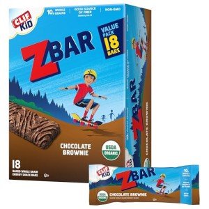 CLIF Kid Zbar - Chocolate Brownie - Soft Baked Whole Grain Snack Bars - USDA Organic - Non-GMO - Plant-Based - 1.27 oz. (18 Pack)