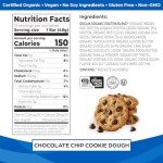 Orgain Organic Vegan Protein Bars, Chocolate Chip Cookie Dough - 10g Plant Based Protein, Low Calorie Healthy Snacks, No Lactose or Soy Ingredients, Gluten Free, Non-GMO - 1.41 Oz (Pack of 12)