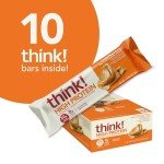 think! Protein Bars, High Protein Snacks, Gluten Free, Sugar Free Energy Bar with Whey Protein Isolate, Creamy Peanut Butter, Nutrition Bars without Artificial Sweeteners, 2.1 Oz (10 Count)