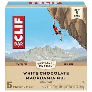 CLIF BAR - White Chocolate Macadamia Nut Flavor - Made with Organic Oats - 9g Protein - Non-GMO - Plant Based - Energy Bars - 2.4 oz. (5 Pack)