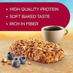 Atkins Blueberry Flavored Soft Baked Energy Bars, High in Protein Snack Bar, Low Sugar, High Fiber Snack, Protein Snack, 4 Packs (4 Bars Each)