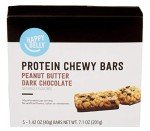 Amazon Brand - Happy Belly Protein Chewy Bars Peanut Butter & Dark Chocolate, 5 Count