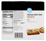 Amazon Brand - Happy Belly Protein Chewy Bars Peanut Butter & Dark Chocolate, 5 Count