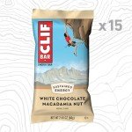 CLIF BAR - White Chocolate Macadamia Nut Flavor - Made with Organic Oats - Energy Bars - Non-GMO - Plant Based Protein Bars (15 Pack)