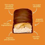 UNREAL Dark Chocolate Caramel Peanut Nougat Bars (1 Bag), 70% Organic Ingredients, Fair Trade, Non-GMO, No Corn Syrup, Sugar Alcohols, Soy, 3.4oz