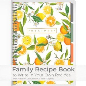 SwiftCube Recipe Book to Write in Your Own Recipes | Handy Kitchen Conversion Chart Magnet Included | Store 220 Recipes, 30 Ring Binder with 8 Dividers | Perfect Family Recipe Journal