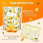 SwiftCube Recipe Book to Write in Your Own Recipes | Handy Kitchen Conversion Chart Magnet Included | Store 220 Recipes, 30 Ring Binder with 8 Dividers | Perfect Family Recipe Journal