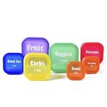 Efficient Nutrition Portion Control Containers DELUXE Kit (14-Piece) with COMPLETE GUIDE + 21 DAY PLANNER + RECIPE eBOOK BPA FREE Color Coded Meal Prep System for Diet and Weight Loss