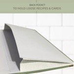 The Kikaze Collection | Leather Blank Recipe Notebook | 8.4” x 6” Hardcover Recipe Book to Write in Your Own Recipes | Heirloom Gift Sage Green & Gold Journal | 60 Recipes | Tabs, Pocket, Stickers & Bookmarks