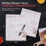 Addimay Recipe Book to Write in Your Own Recipes - Hardcover 3 Ring Recipe Binder with Plastic Sleeves - 8x10 Recipe Cards w/Folder Dividers - Blank Cookbook for Organizing Family Recipes