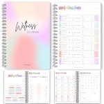 Wellness Journal - 90 Day Health, Fitness, Gratitude, Mindfullness, Wellbeing, Habit, Goals, Diet & Food Tracker - A5 (Pastel Rainbow)