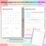 Wellness Journal - 90 Day Health, Fitness, Gratitude, Mindfullness, Wellbeing, Habit, Goals, Diet & Food Tracker - A5 (Pastel Rainbow)