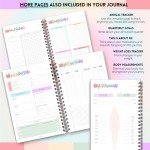 Wellness Journal - 90 Day Health, Fitness, Gratitude, Mindfullness, Wellbeing, Habit, Goals, Diet & Food Tracker - A5 (Pastel Rainbow)