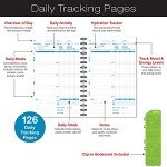 Global Printed Products 6" x 8.5" Daily Food Diary, Nutrition Planner, Health Journal, Meal Planner: Clip-in Bookmark, Sturdy Binding, Thick Pages & Laminated Protective Cover (Green)