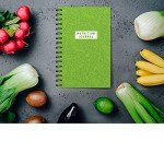 Global Printed Products 6" x 8.5" Daily Food Diary, Nutrition Planner, Health Journal, Meal Planner: Clip-in Bookmark, Sturdy Binding, Thick Pages & Laminated Protective Cover (Green)
