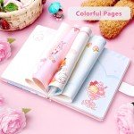 Smart tree Food Journal for Women, Pink Travel Journal Colorful Notebook, Cute planner, Mood Tracker Notepad, Sweet Tasty Series Diary 224 Pages with 20Pcs Stickers and Inner Pocket (A5-Pink)