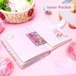 Smart tree Food Journal for Women, Pink Travel Journal Colorful Notebook, Cute planner, Mood Tracker Notepad, Sweet Tasty Series Diary 224 Pages with 20Pcs Stickers and Inner Pocket (A5-Pink)