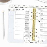 Personal Size Food Journal Insert – 3.74" x 6.73", Weekly Meal Tracker Refill with Water Intake and Mood Log