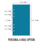 Personal Size Food Journal Insert – 3.74" x 6.73", Weekly Meal Tracker Refill with Water Intake and Mood Log