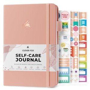 Clever Fox Self-Care Journal – Daily Reflection Notebook – Mental Health & Personal Development Planner, Meditation & Mood Log, A5 (Light Pink)