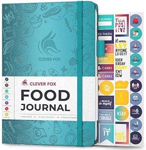 Clever Fox Food Journal - Daily Food Diary, Meal Planner to Track Calories & Nutrients, Weight Tracker Notebook, A5 (Aquamarine)