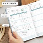 Clever Fox Food Journal - Daily Food Diary, Meal Planner to Track Calories & Nutrients, Weight Tracker Notebook, A5 (Aquamarine)