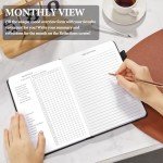 JUBTIC Mood Tracker Journal, Mental Health Journal for Women, 100-Day Self Care & Anxiety Journal with Wellness Tracker and Monthly Reflection, ADHD Planner to Practice Positive Thinking, Black