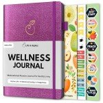 Life & Apples Wellness Journal Planner – Food Log, Fitness Tracker, Habit Tracker, Weight Loss Journal for Diet Tracking and Health Goals, Undated, Size A5 Purple